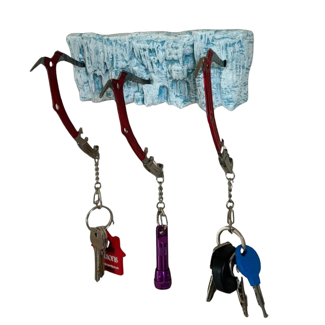 ice rock key holder beside a door