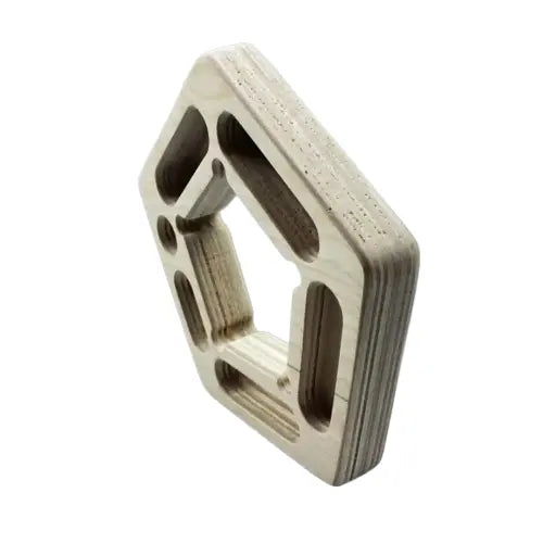 pentagonpro portable wooden hangboard in climbing gym fotor
