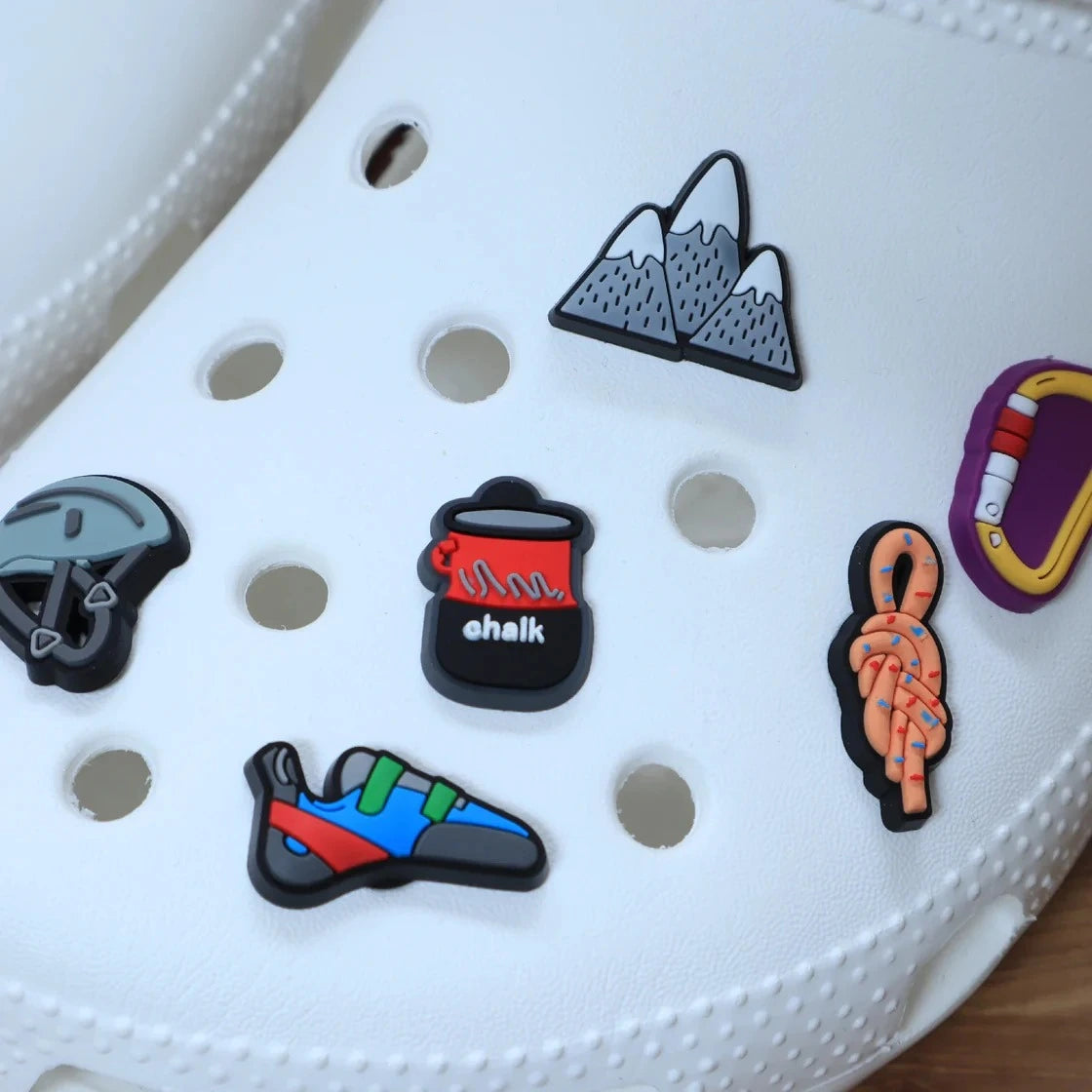 rock climbing shoe charms 6 pcs on climbing shoes