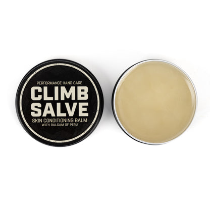 Top view of Climb Salve balm and its lid