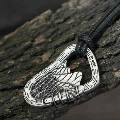 close up of lauren spencer carabiner necklace