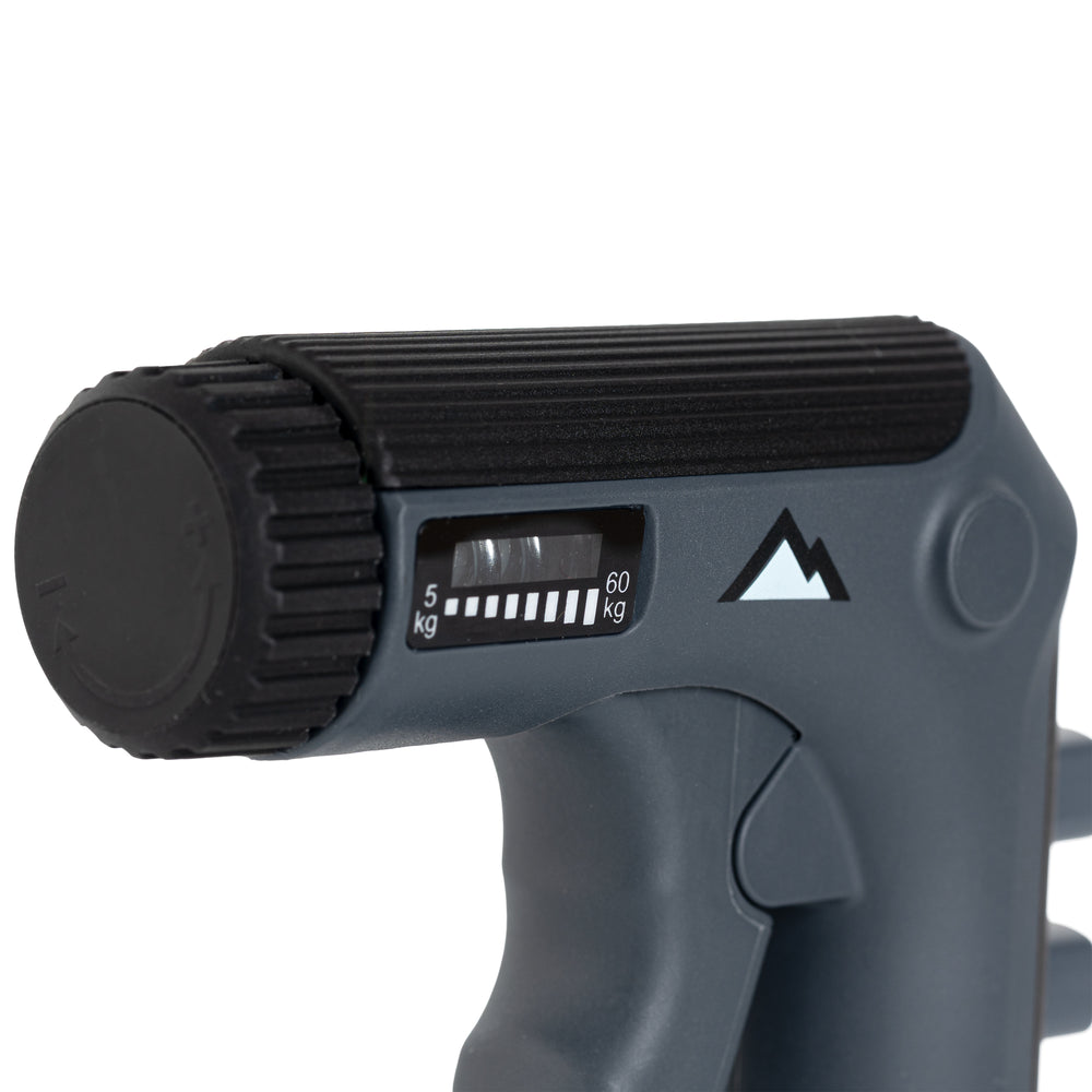 Adjustable grip resistance dial marked 5 to 60 kg