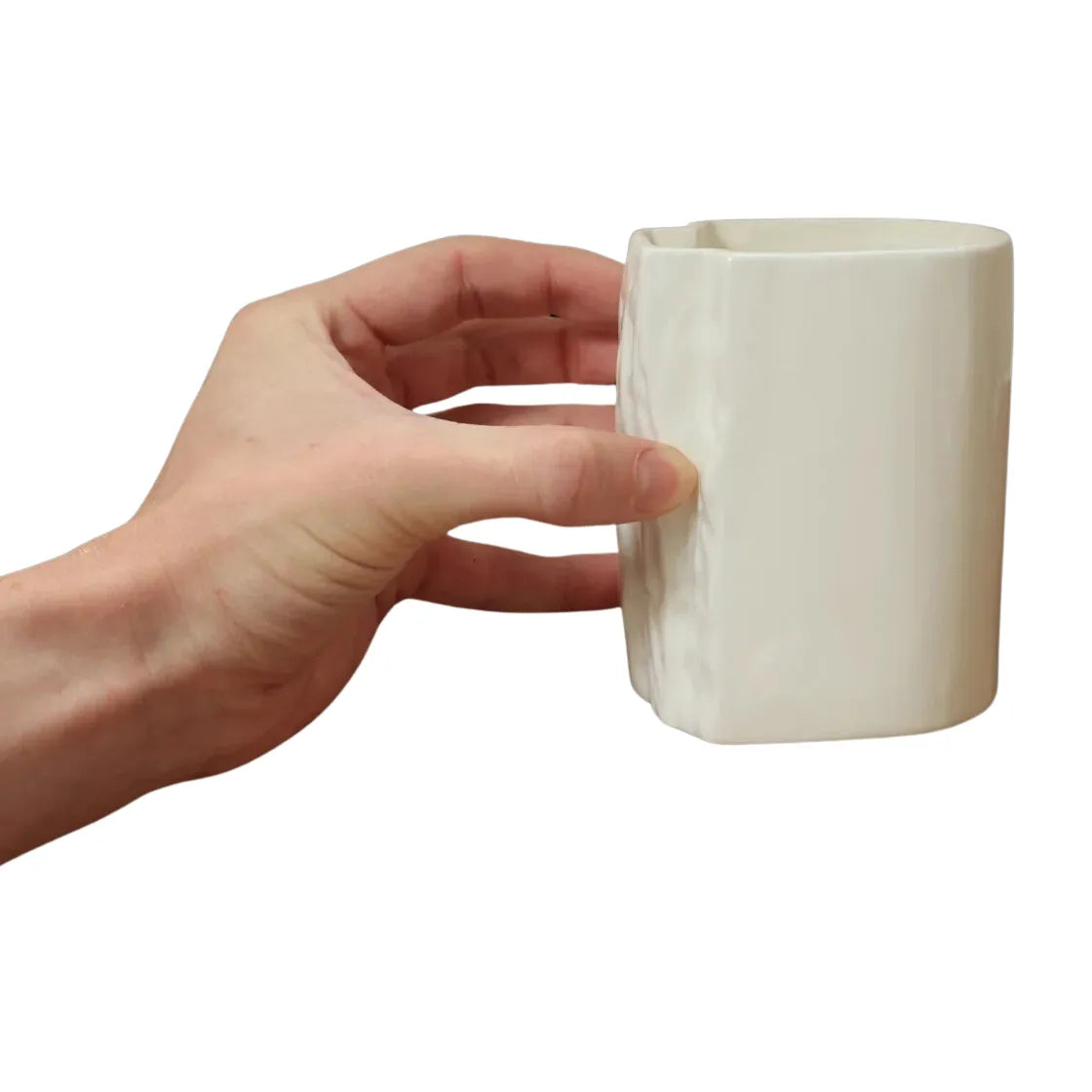 crux mug with abstract pattern