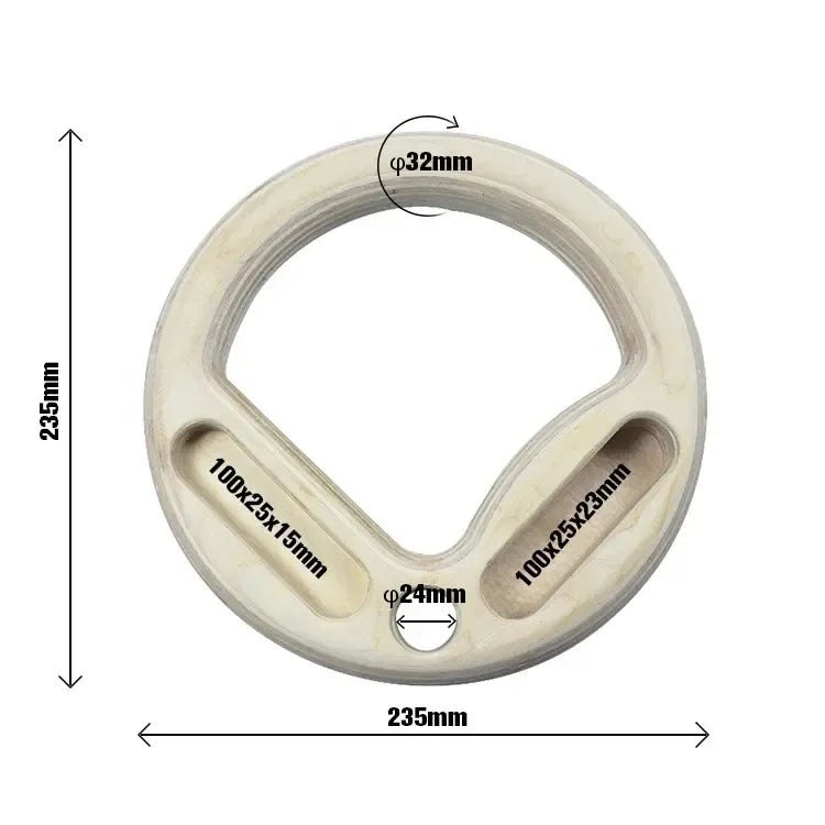 gymnastic hangboard rings with triple hangboard edges on training wall