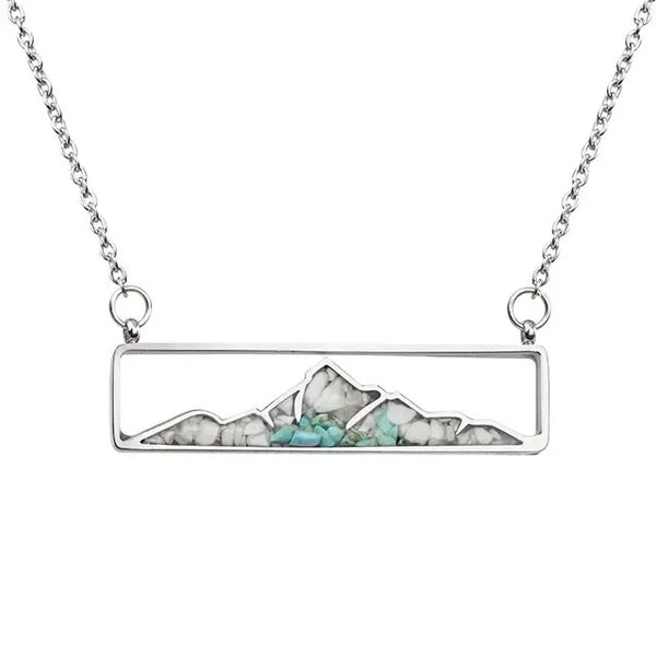 Lauren-Spencer Turquoise White Howlite Mountain Necklace - Image 1