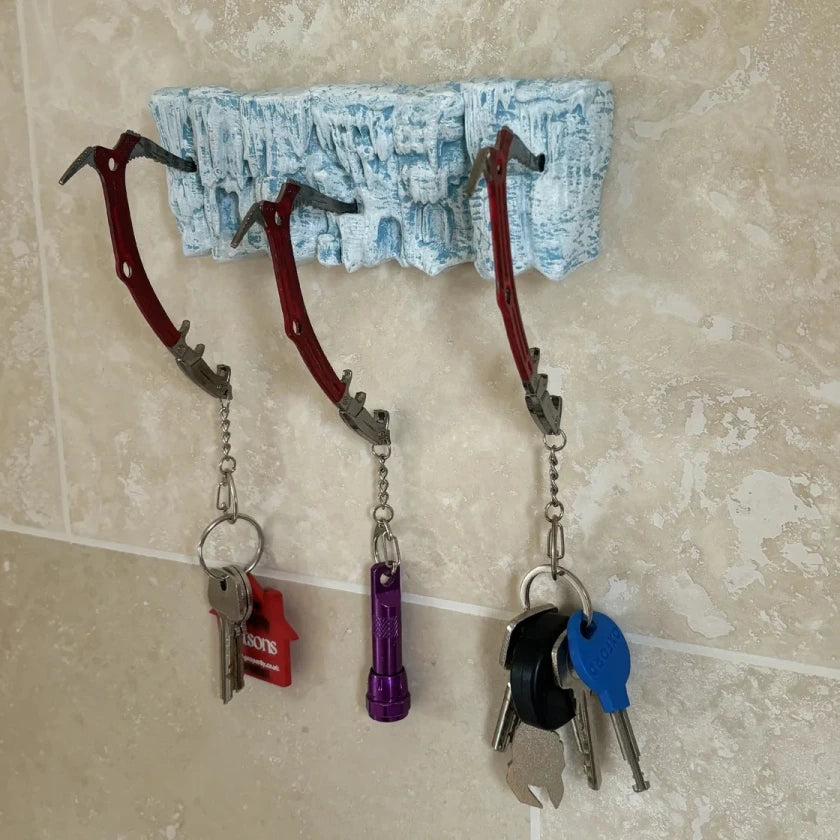 ice rock key holder with metal hooks