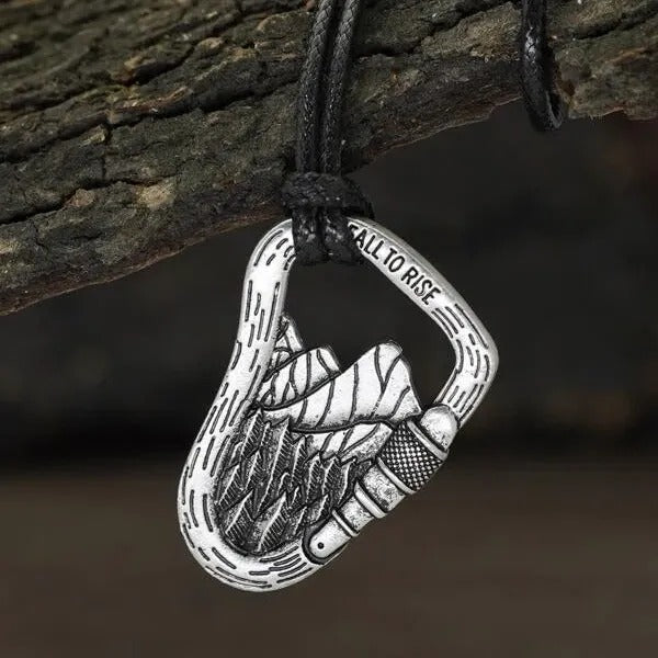 lauren spencer carabiner necklace on jewelry display