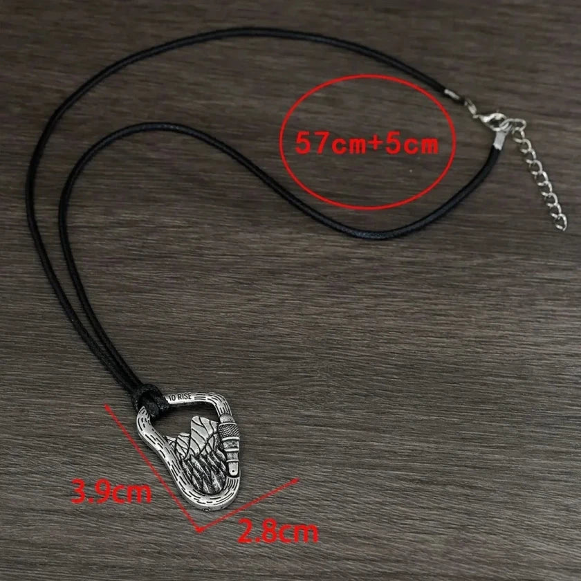 lauren spencer carabiner necklace on model