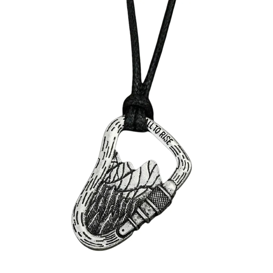 lauren spencer carabiner necklace on white background