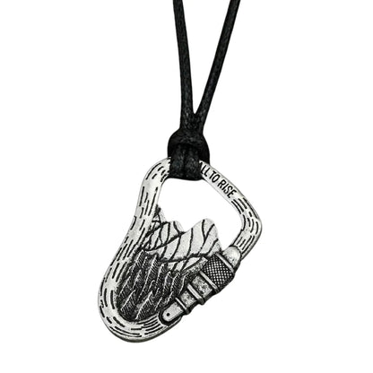 lauren spencer carabiner necklace on white background