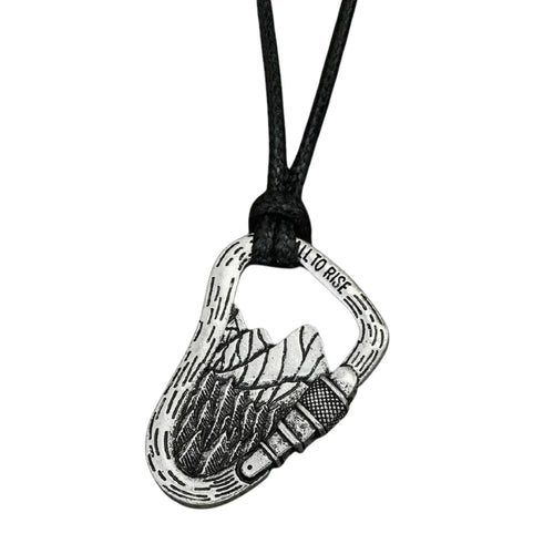 lauren spencer carabiner necklace on white background