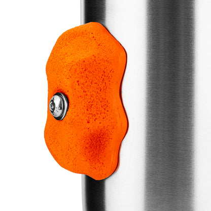 Close-up of the textured orange hold and bolt detail