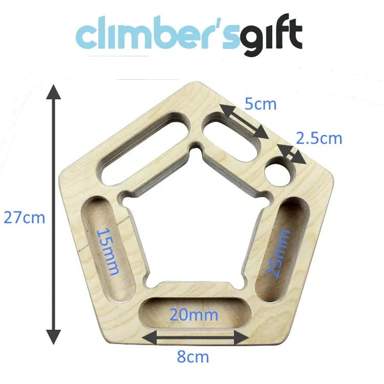 pentagonpro portable wooden hangboard on training wall