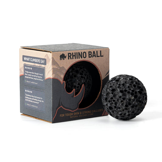RHINO BALL volcanic stone ball beside its branded box