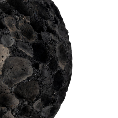 Close-up of the RHINO BALL porous volcanic stone texture