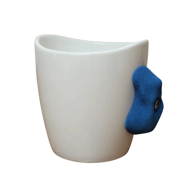 Rock Climbing Mug – Blue Handle - Image 1