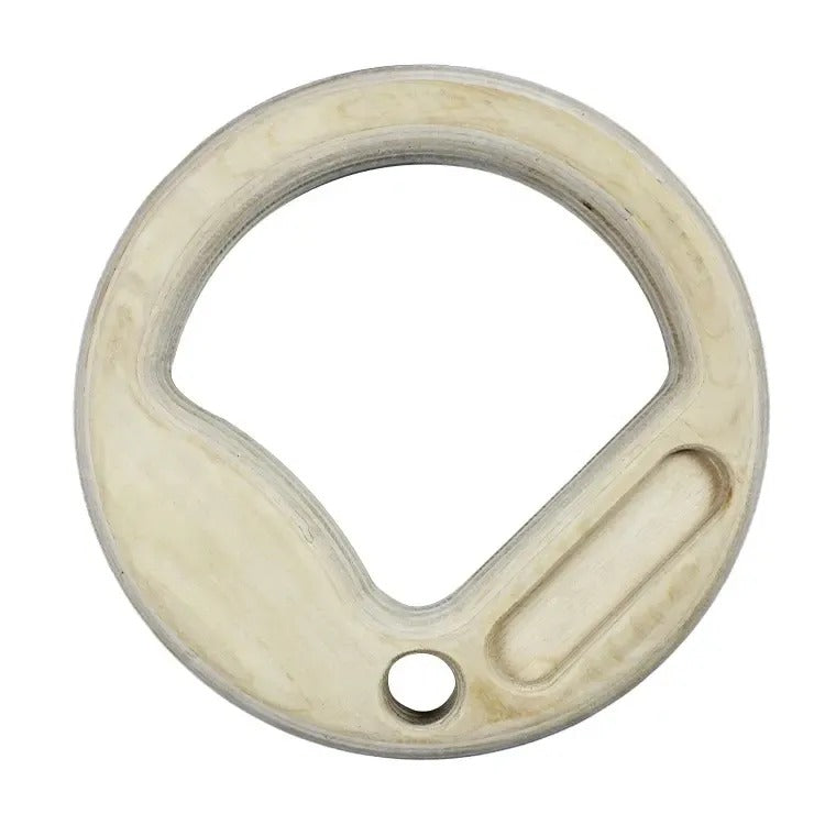 side view of gymnastic hangboard rings with triple hangboard edges