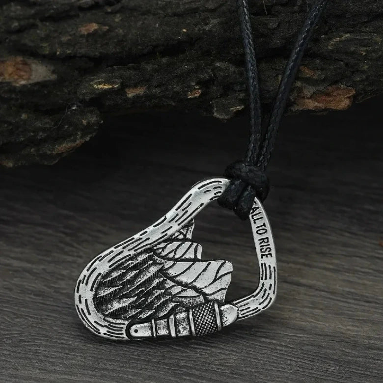 side view of lauren spencer carabiner necklace