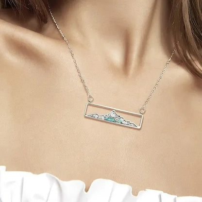 stylish turquoise and white howlite mountain necklace