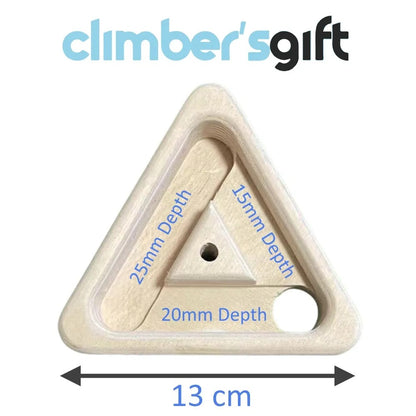 ultra light portable triangle hangboard in climbing gym
