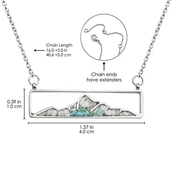 Lauren-Spencer Turquoise White Howlite Mountain Necklace - Image 6