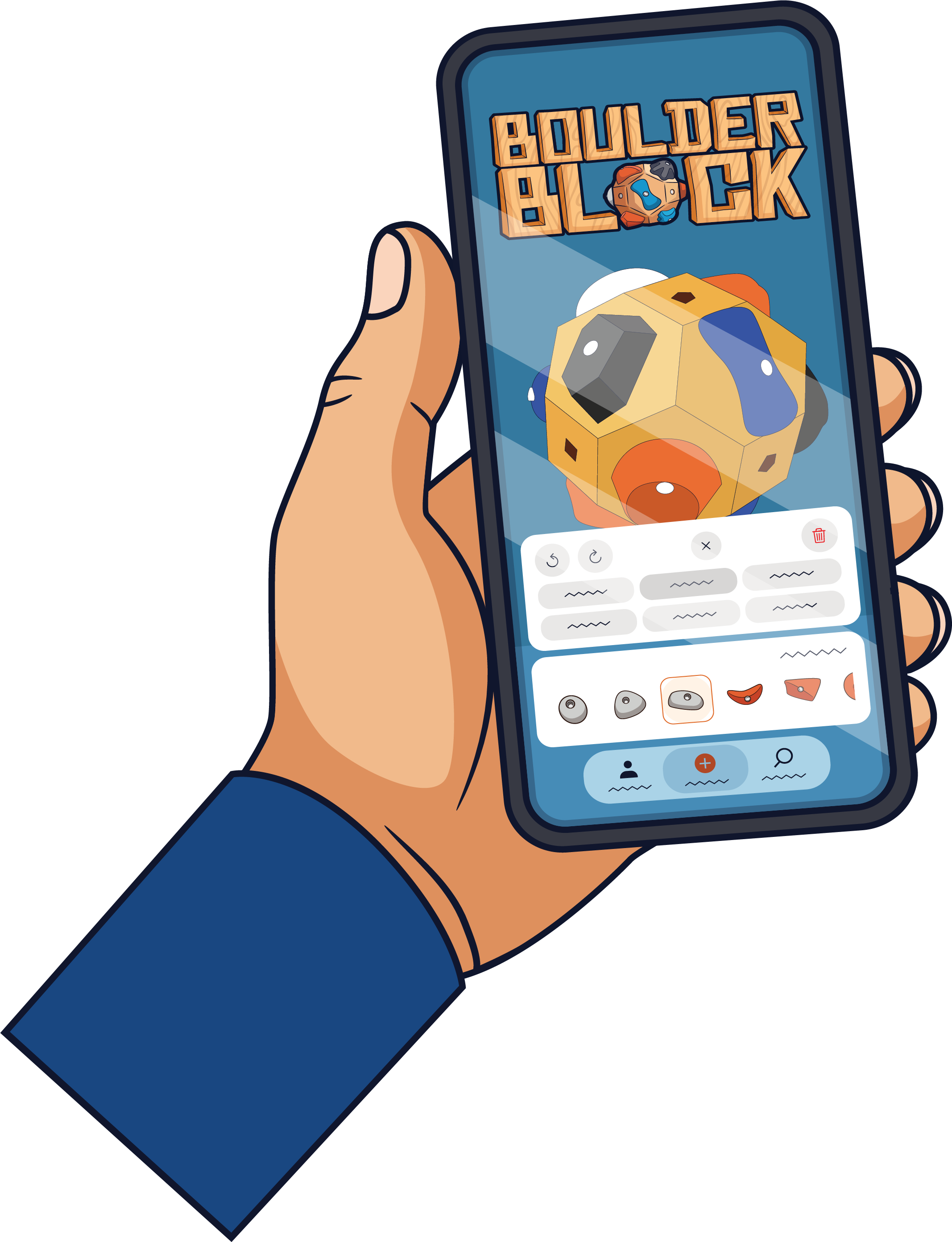Boulder Block app on a phone
